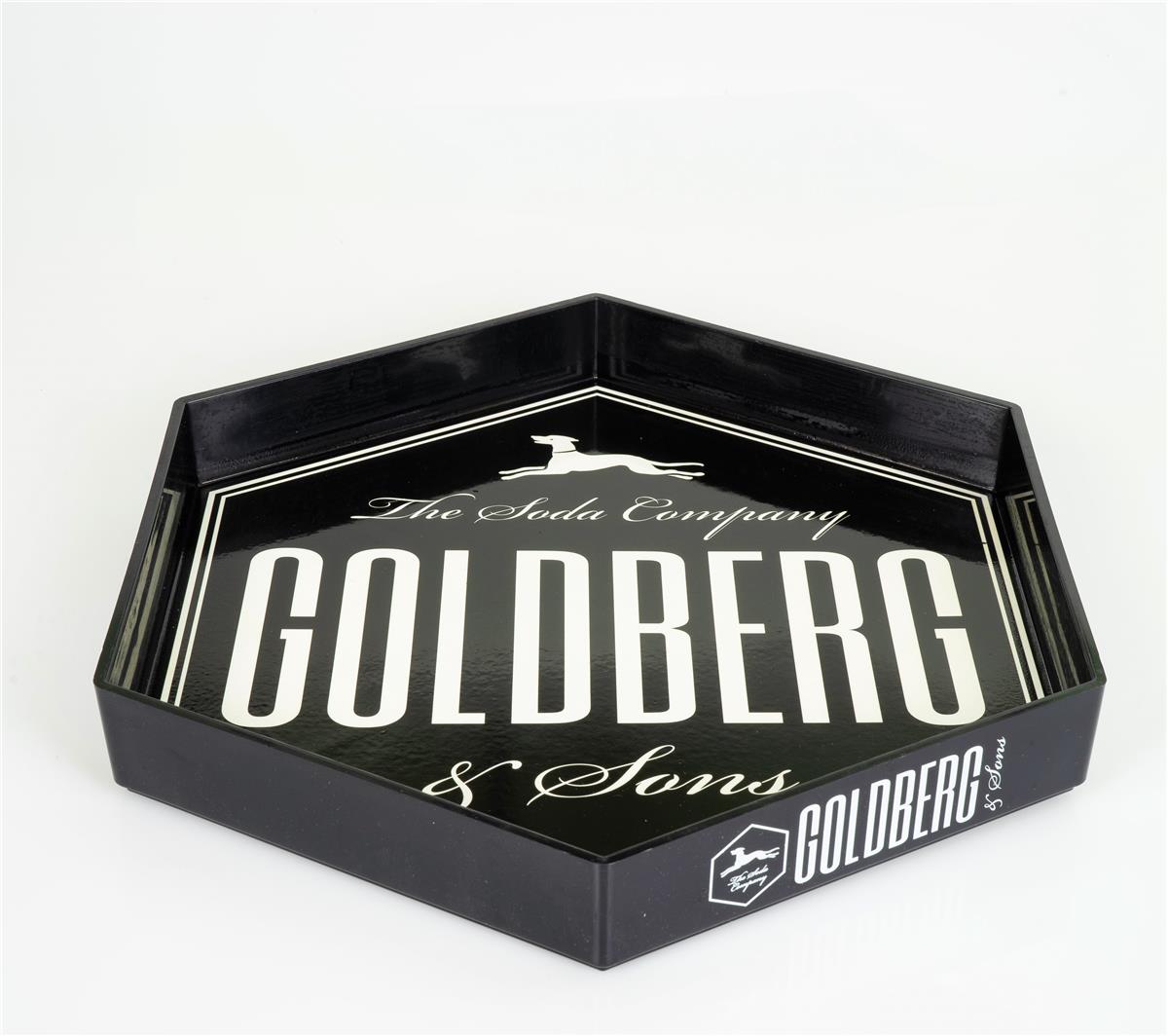 Goldberg Tonic Plateau de service Sommelier Verres en plastique noir
