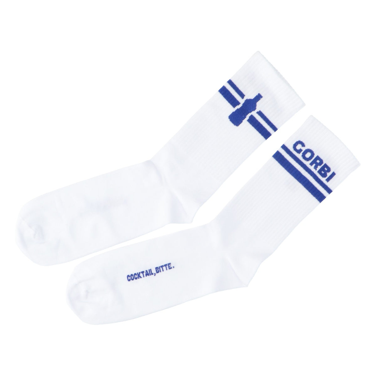 Chaussettes Gorbatchev Blanc Rayures bleues Taille 42-46 Chaussettes de tennis unisexes