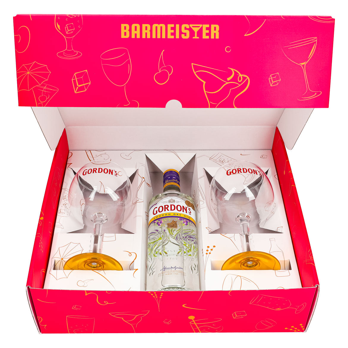 Coffret cadeau Gordon's Gin 0,7 l 37,5 % + verre ballon Copa I rose – Vue 2