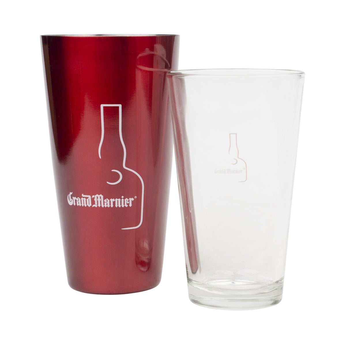 Shaker à cocktail Grand Marnier en métal rouge Boston pour barman