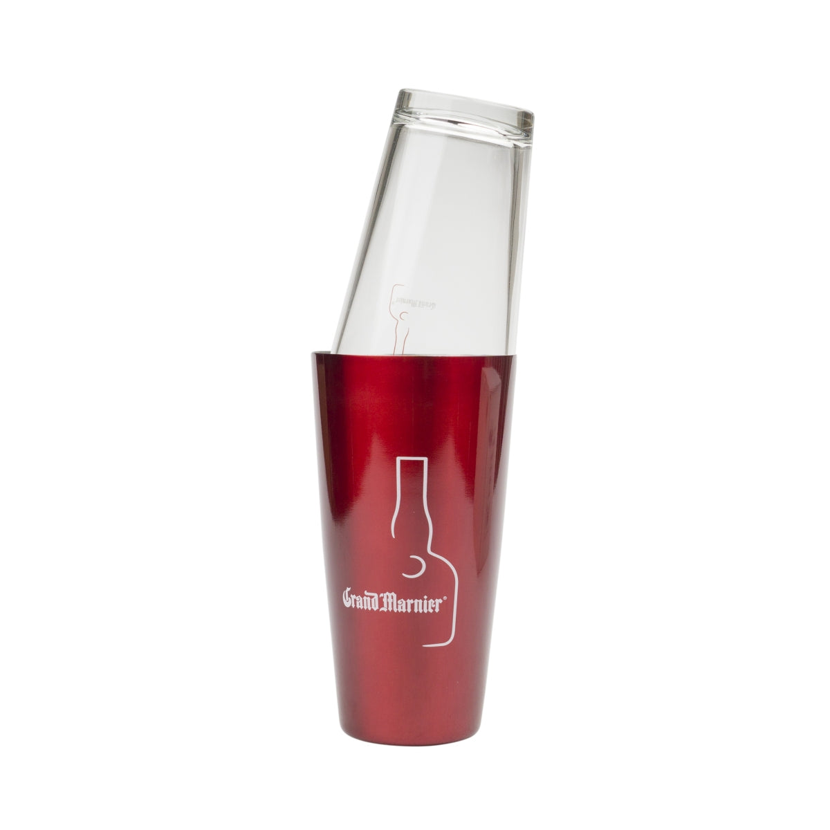 Shaker à cocktail Grand Marnier en métal rouge Boston pour barman – Vue 2