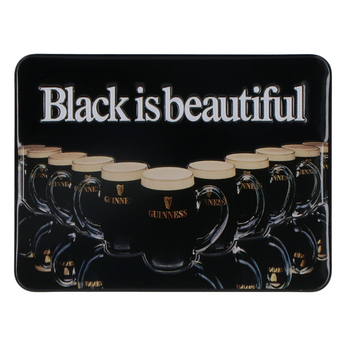 Aimant pour réfrigérateur Guinness Aimant de cuisine 6x8 cm Aimant 3D « Black is beautiful »
