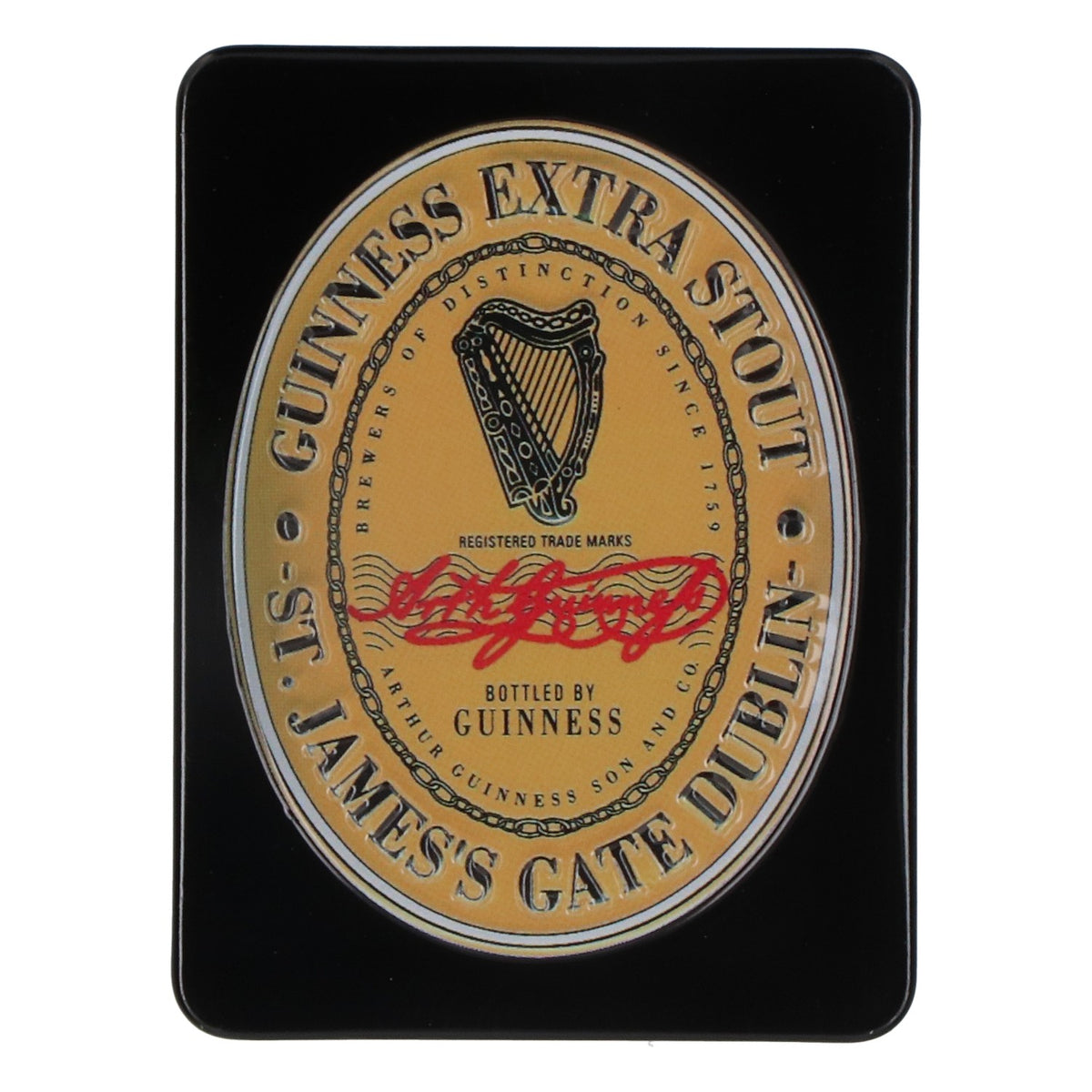 Aimant pour réfrigérateur Guinness Aimant de cuisine 6x8 cm Aimant 3D « Guinness Extra Stout St. James Gate Dublin »