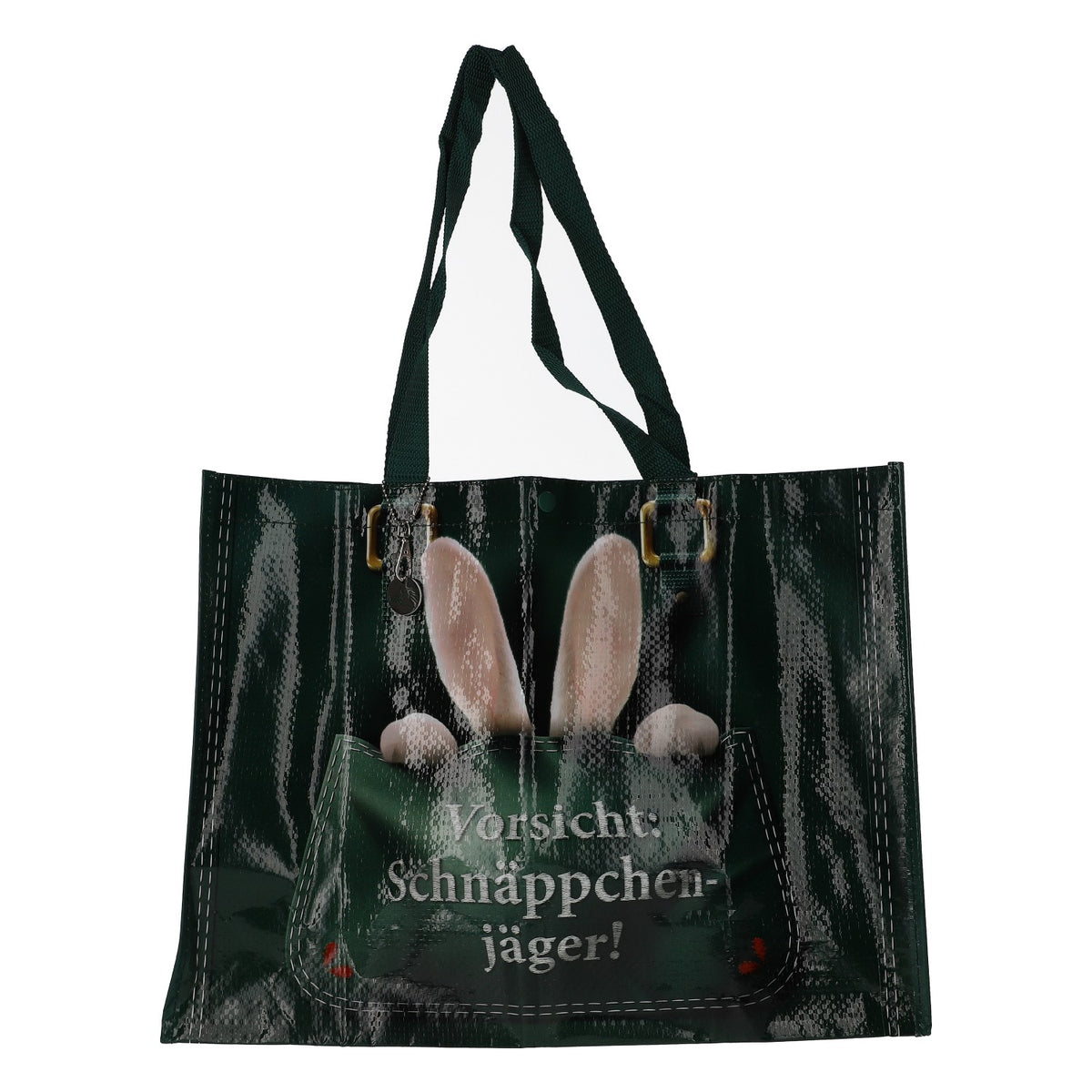 Hasenbräu Augsburg : sac à provisions vert avec jeton de caddie
