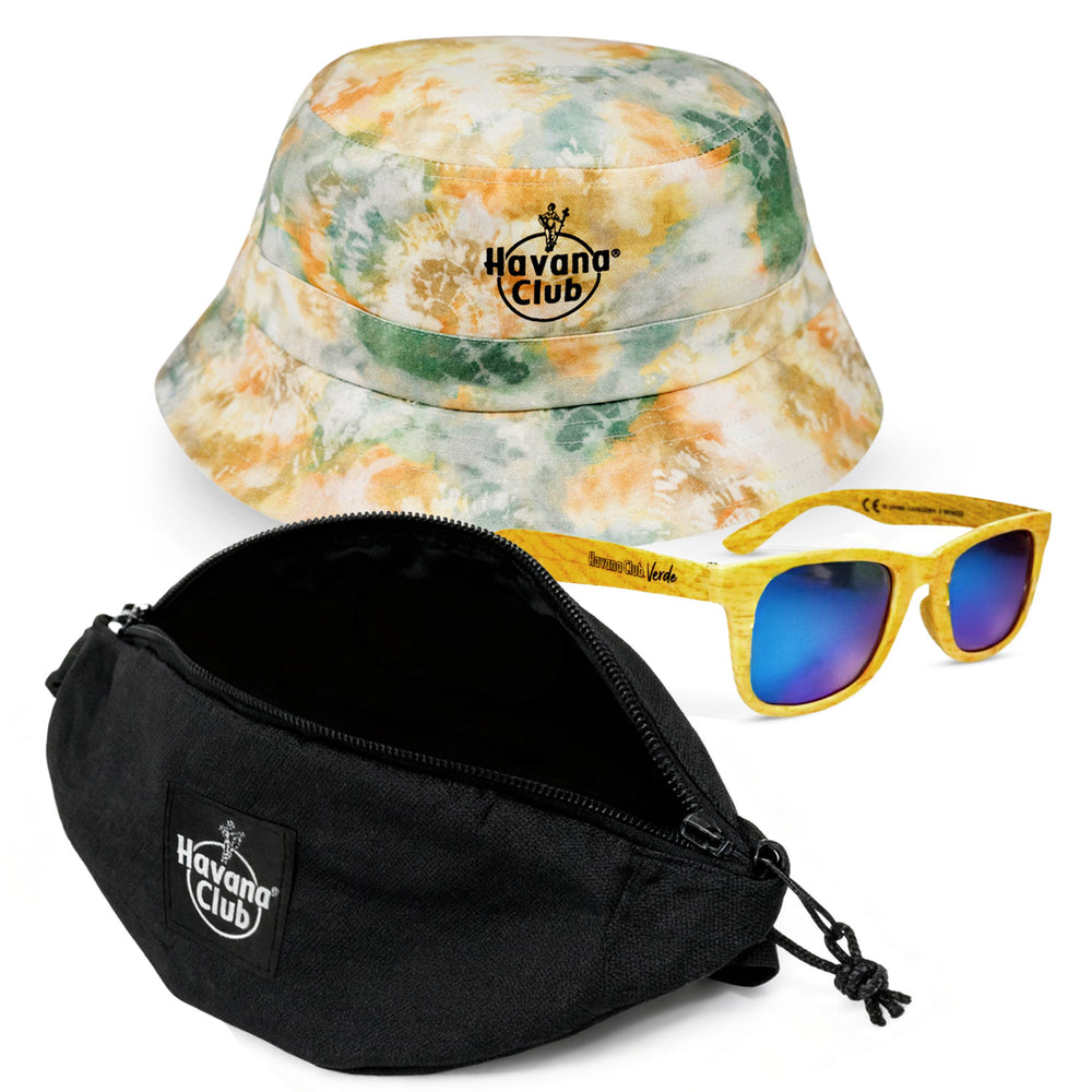 Havana Club Pack loisirs comprenant des lunettes de soleil, un sac banane et un chapeau de pêcheur