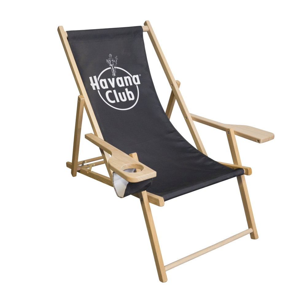 Havana Club Chaise longue Porte-boisson Chaise pliante Lounge Chair Beach Bar Outdoor