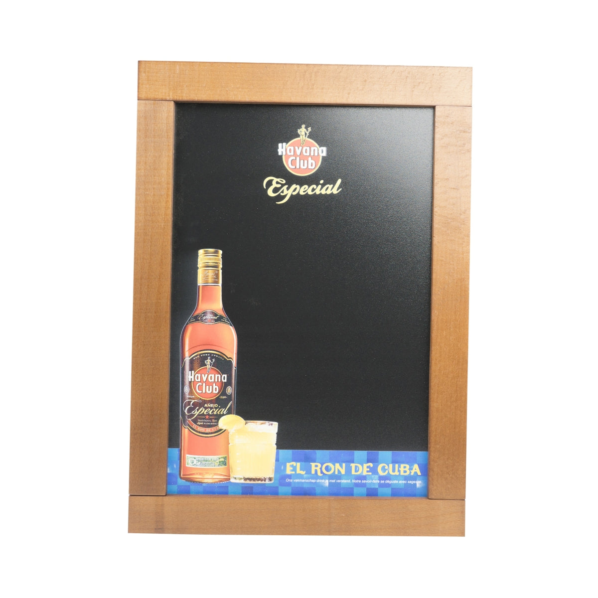 Tableau noir Havana Club Rum 42 x 30 cm, cadre en bois, menu spécial, panneau mural