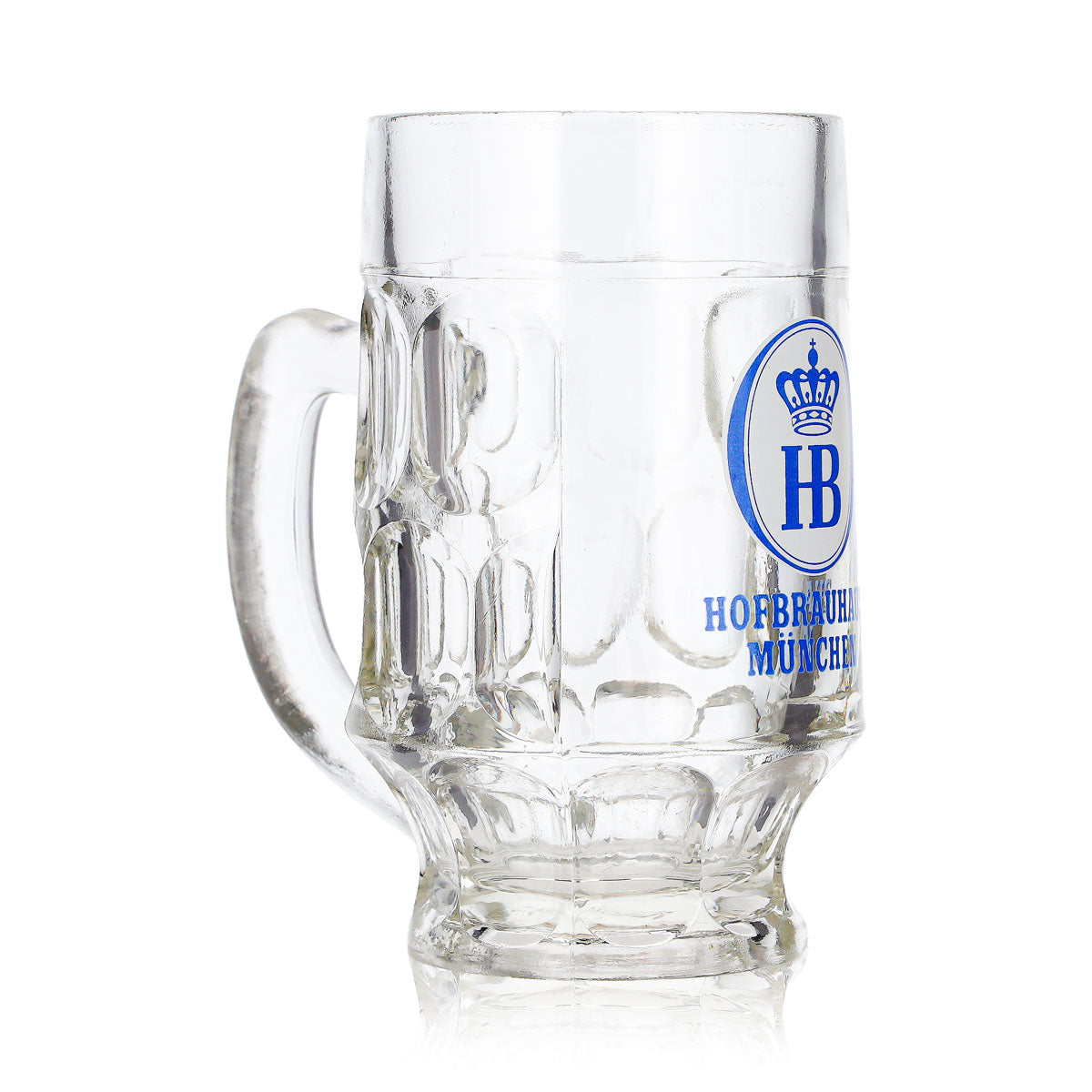 Verre à bière HB Munich 0,25 l, cruche, relief, logo bleu et blanc – Vue 3