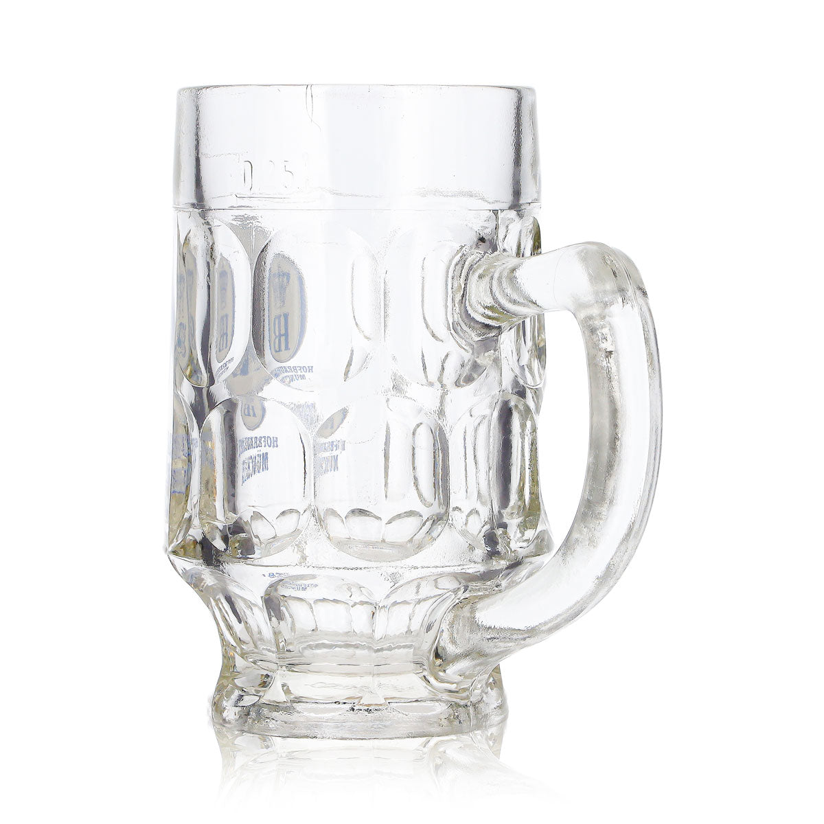 Verre à bière HB Munich 0,25 l, cruche, relief, logo bleu et blanc – Vue 5