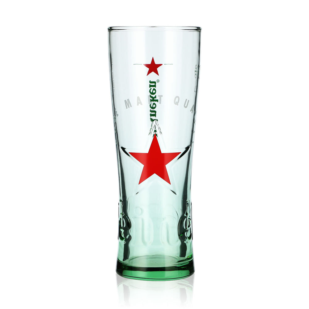 Verre à bière Heineken, 0,3 l, avec relief représentant la brasserie « Rote Stern » et fond vert