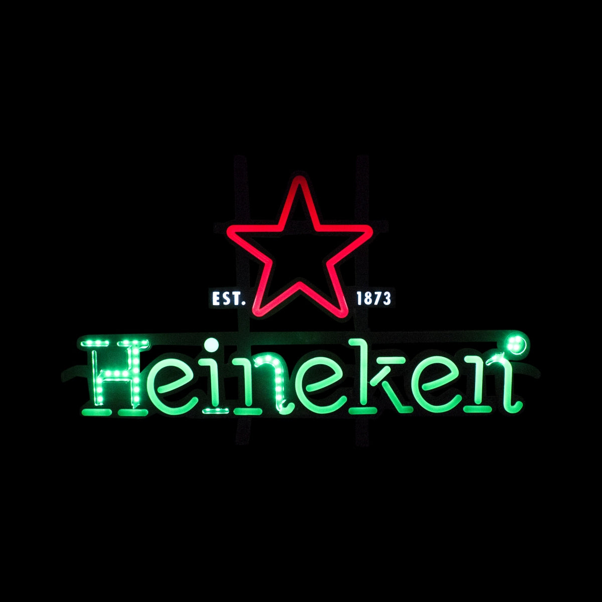 Enseigne lumineuse Heineken Bière LED Panneau lumineux mural Bar vert – Vue 2