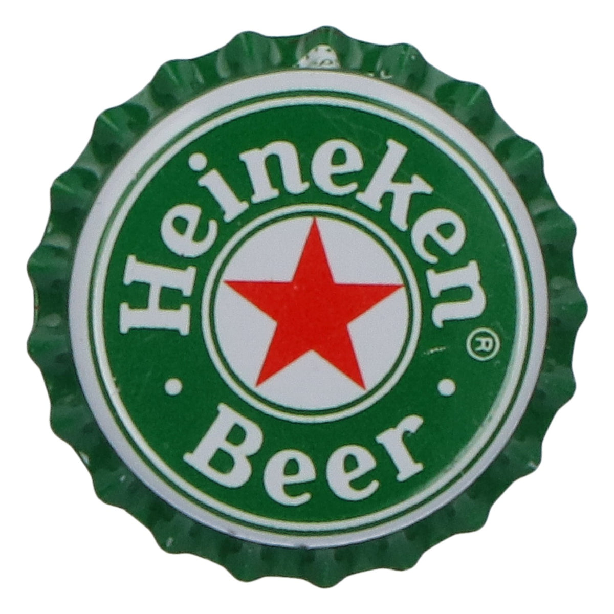 Aimant pour réfrigérateur Heineken en forme de capsule de bière, vert, en métal