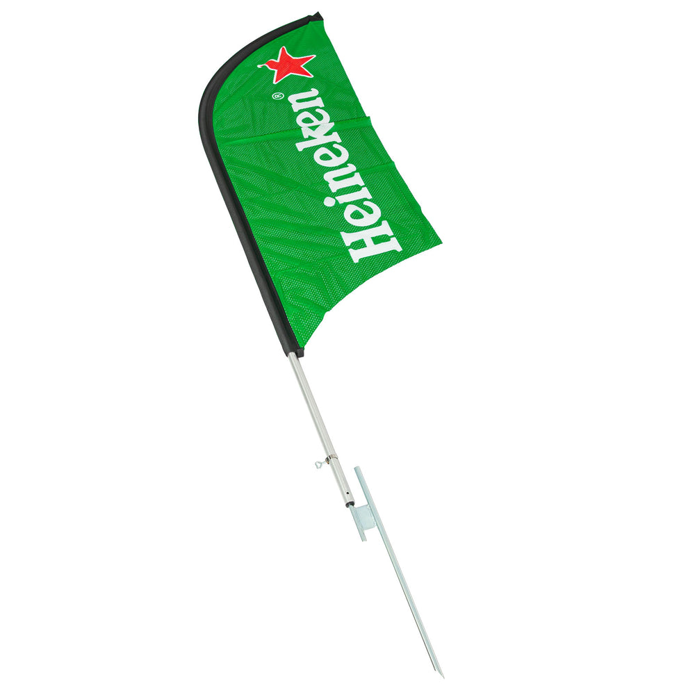 Drapeau de plage Heineken « Bowhead Flag » 70 x 190 cm, mât métallique inclus
