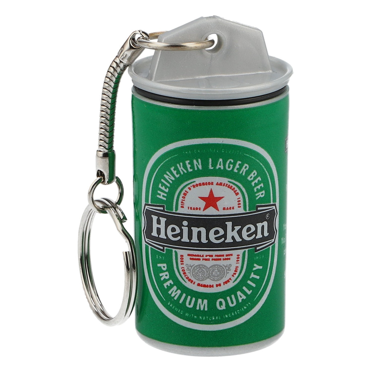 Porte-clés Heineken en forme de canette de bière, vert, en plastique, mini-canette – Vue 2