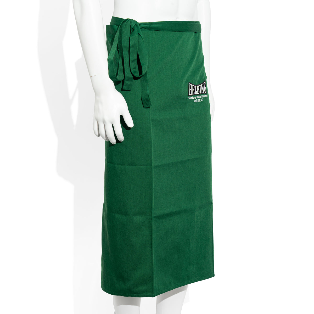 Helbing - Verre à schnaps - Tablier de bistrot long vert en tissu mélangé - Tablier de serveur au cumin – Vue 2