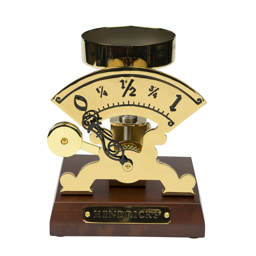 Hendricks Gin Glorifier Balance antique dorée Présentoir pour bouteille Rare
