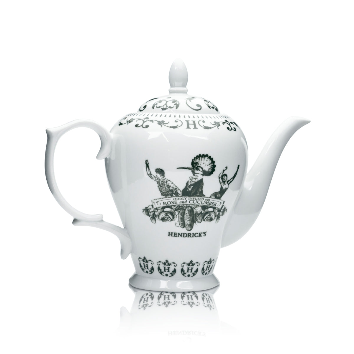 Hendricks Gin Pot 0,5 l Théière avec anse Verres Tasse Tasse à thé Anglais Grande-Bretagne