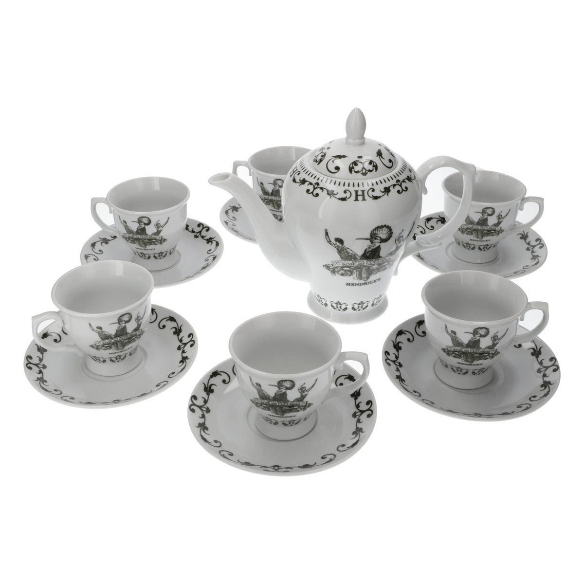 Hendrick Gin Porcelaine Ensemble 13 pièces Service à thé 1,5 l Pot à cornichons – Vue 3