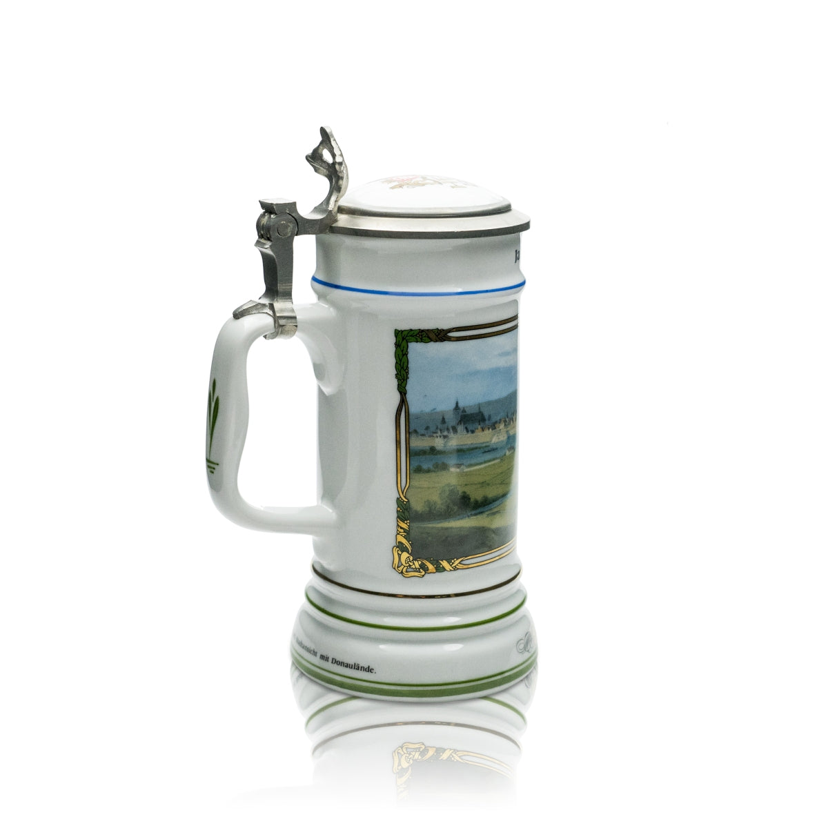 Herrnbräu Bierkurg Verre Chope annuelle 1990 Couvercle en étain Certificat Collectionneur Chope – Vue 2
