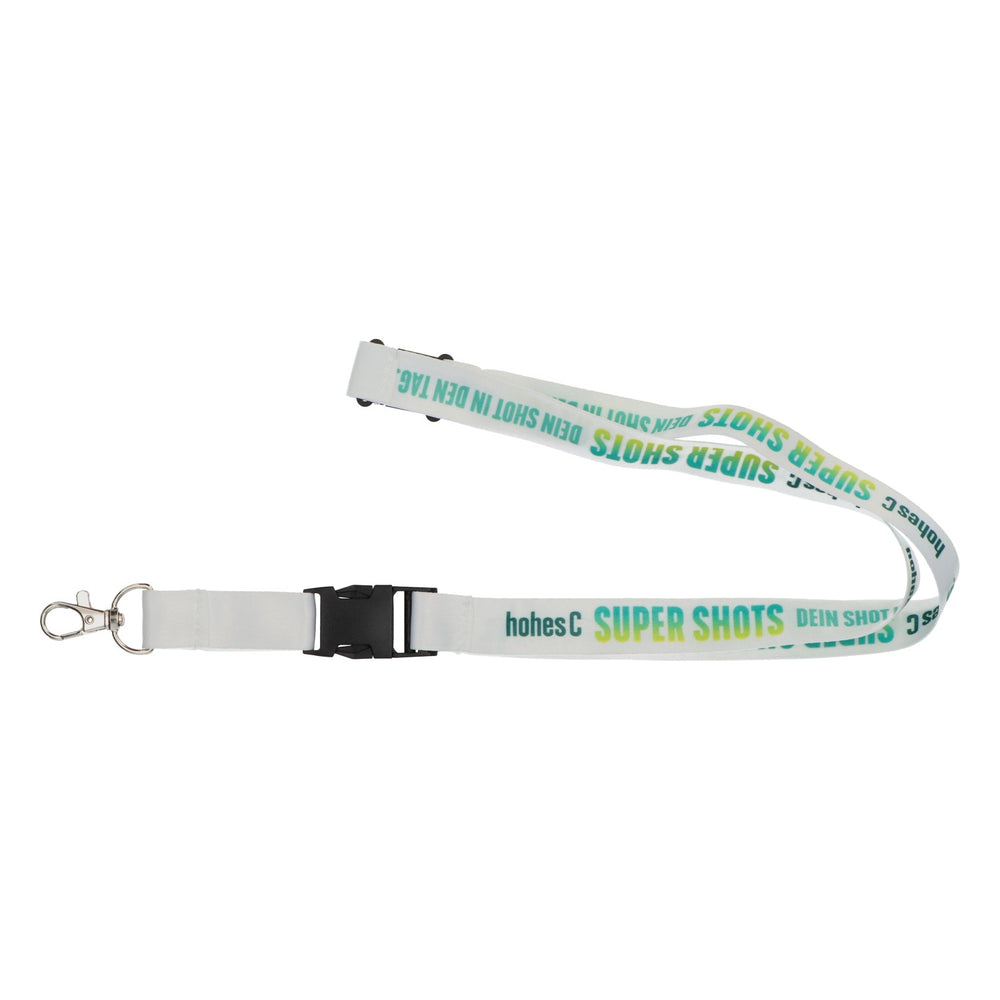 Lanière « High C Super Shots » avec porte-clés, blanche