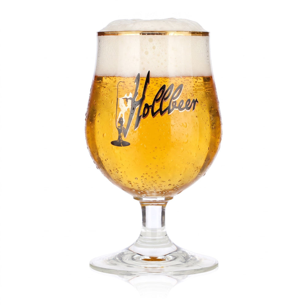 Verre à bière Hollbeer 0,2 l, forme tulipe, bord doré, Ritzenhoff