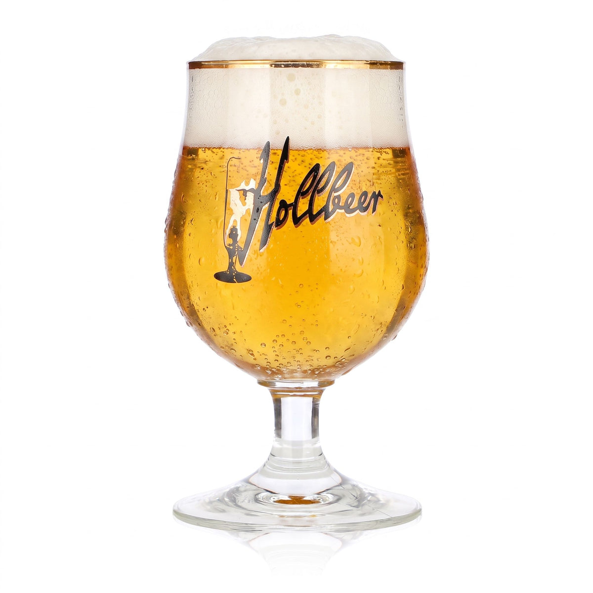 Verre à bière Hollbeer 0,2 l, forme tulipe, bord doré, Ritzenhoff