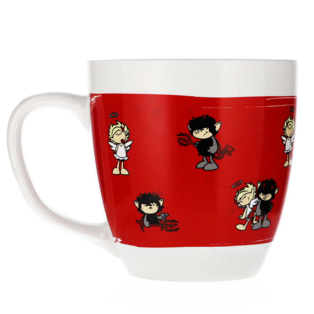 Verre à eau « Höllensprudel » 0,3 l, tasse à café « Devil&Angel » rouge, en céramique