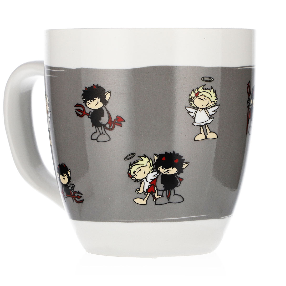 Verre à eau « Höllensprudel » 0,3 l, tasse à café « Devil & Angel » grise en céramique – Vue 2