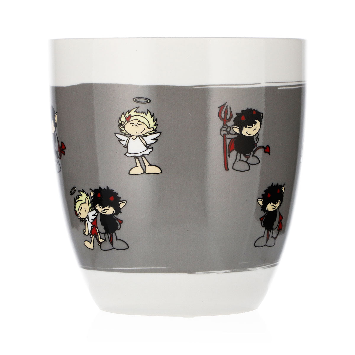 Verre à eau « Höllensprudel » 0,3 l, tasse à café « Devil & Angel » grise en céramique – Vue 3