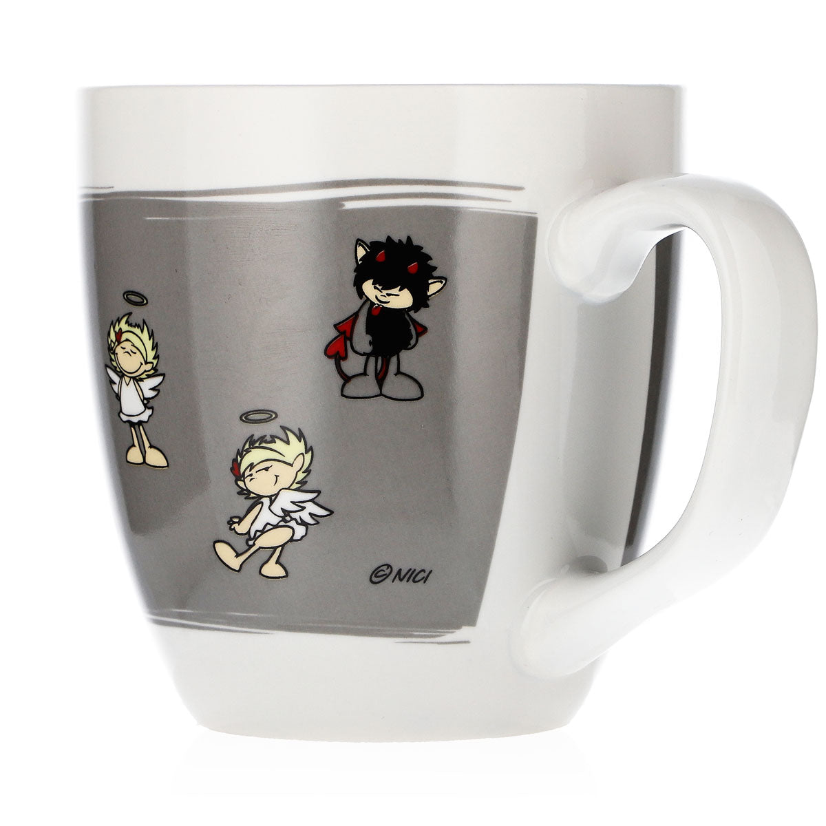 Verre à eau « Höllensprudel » 0,3 l, tasse à café « Devil & Angel » grise en céramique – Vue 4