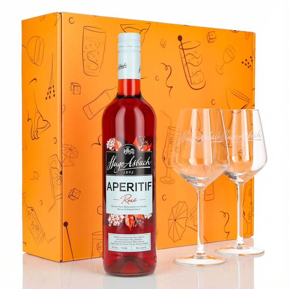 Coffret cadeau Hugo Asbach Apéritif 0,75 l 15 % + verre ballon Spritz I Orange