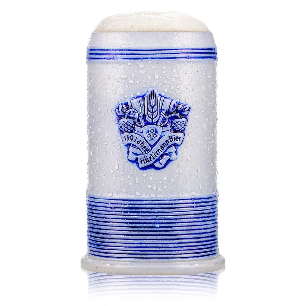 Verre à bière Hürlimann « Steinkrug » 1,5 l – 150 ans de Rastal – Terre cuite de Grenzau – Chope « Humpen » – Chope à mesure