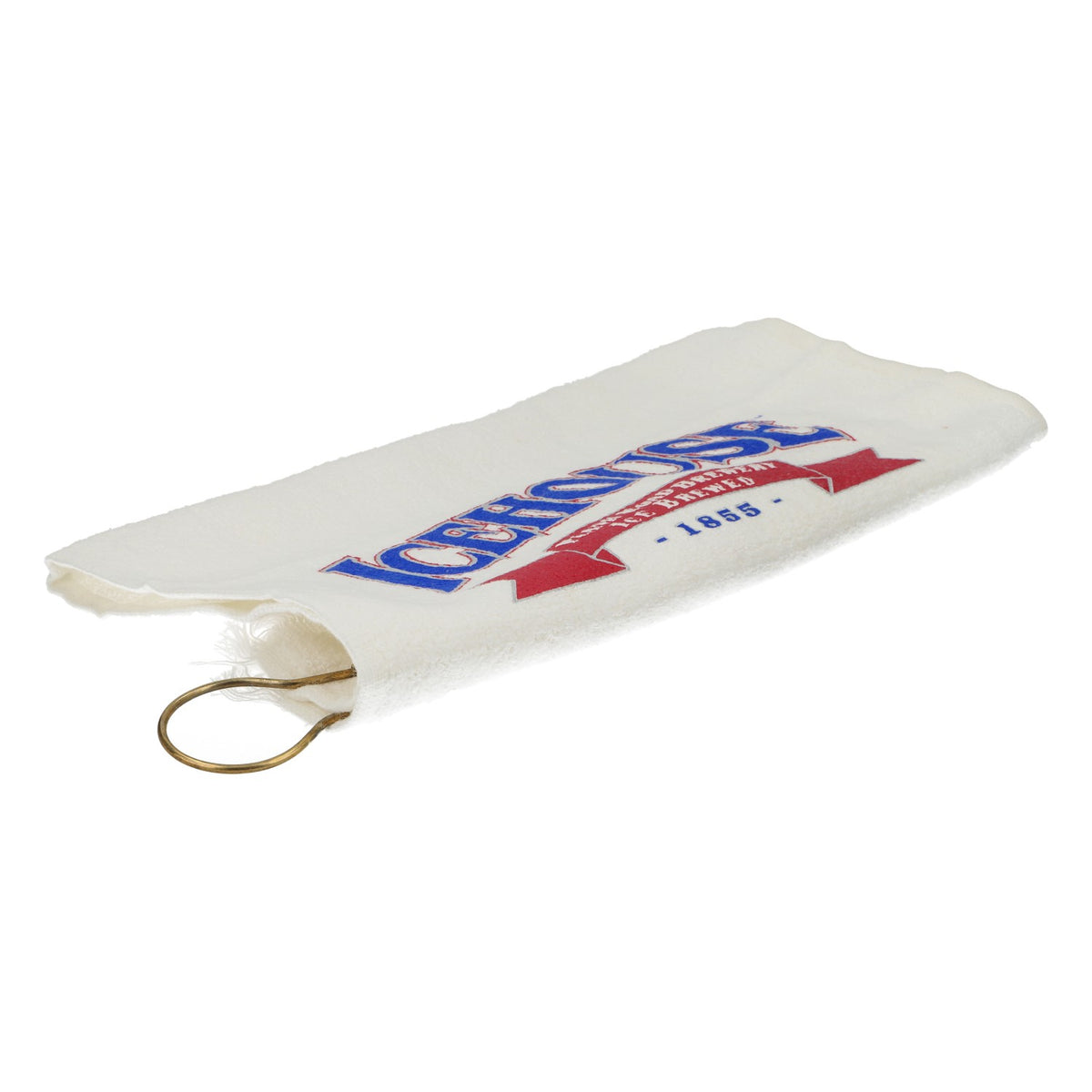 Serviette de golf Icehouse avec mousqueton, en coton blanc, modèle original, 43 x 28 cm