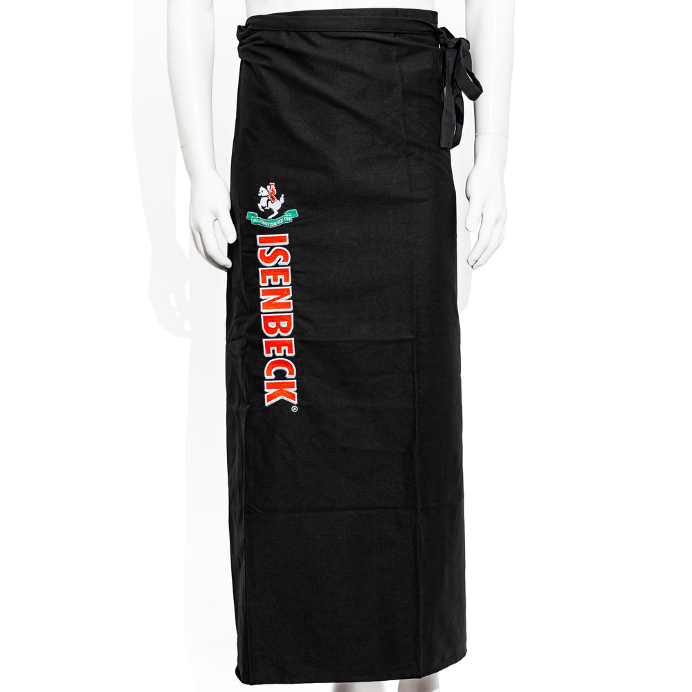 Tablier de serveur Isenbeck Bier, inscription verticale, modèle long, noir