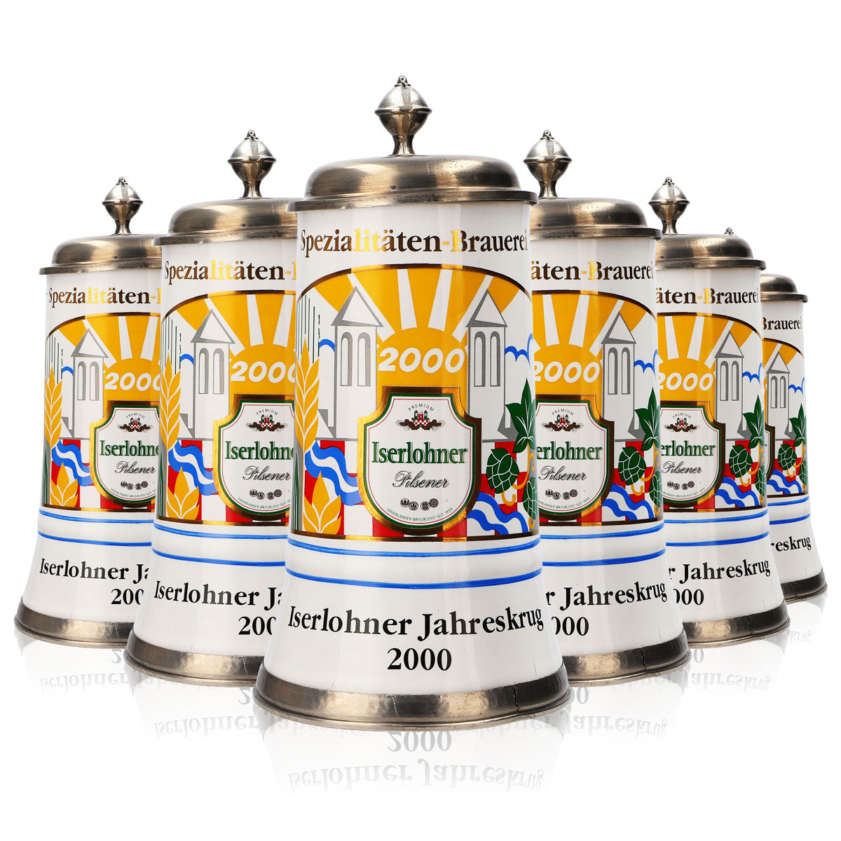 Verre à bière Iserlohner Chope annuelle 2000 Chope en grès Seidel Couvercle en étain 0,65 l Chope – Vue 7
