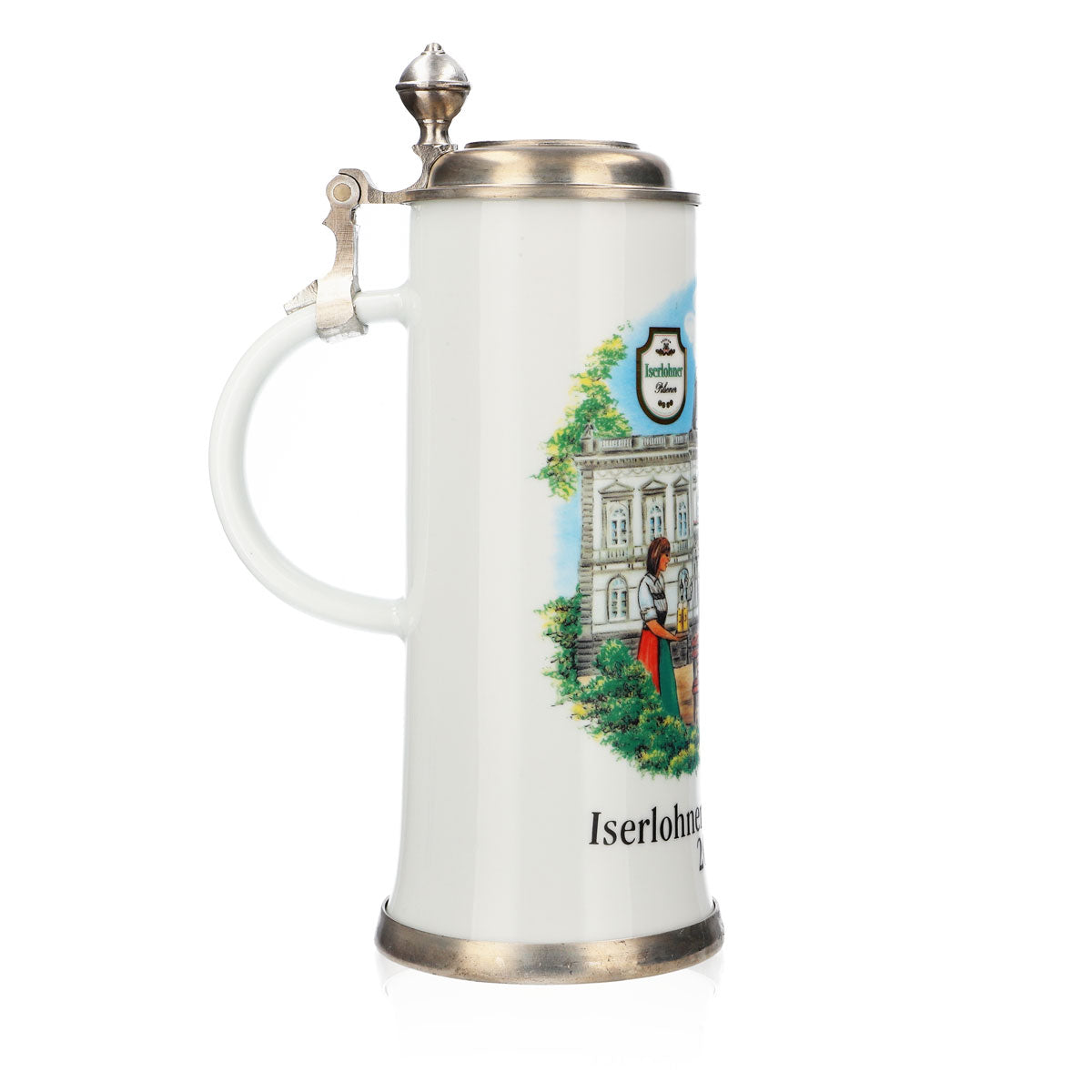 Verre à bière Iserlohner Chope annuelle 2003 Chope en grès Couvercle en étain 0,88 l Chope – Vue 3