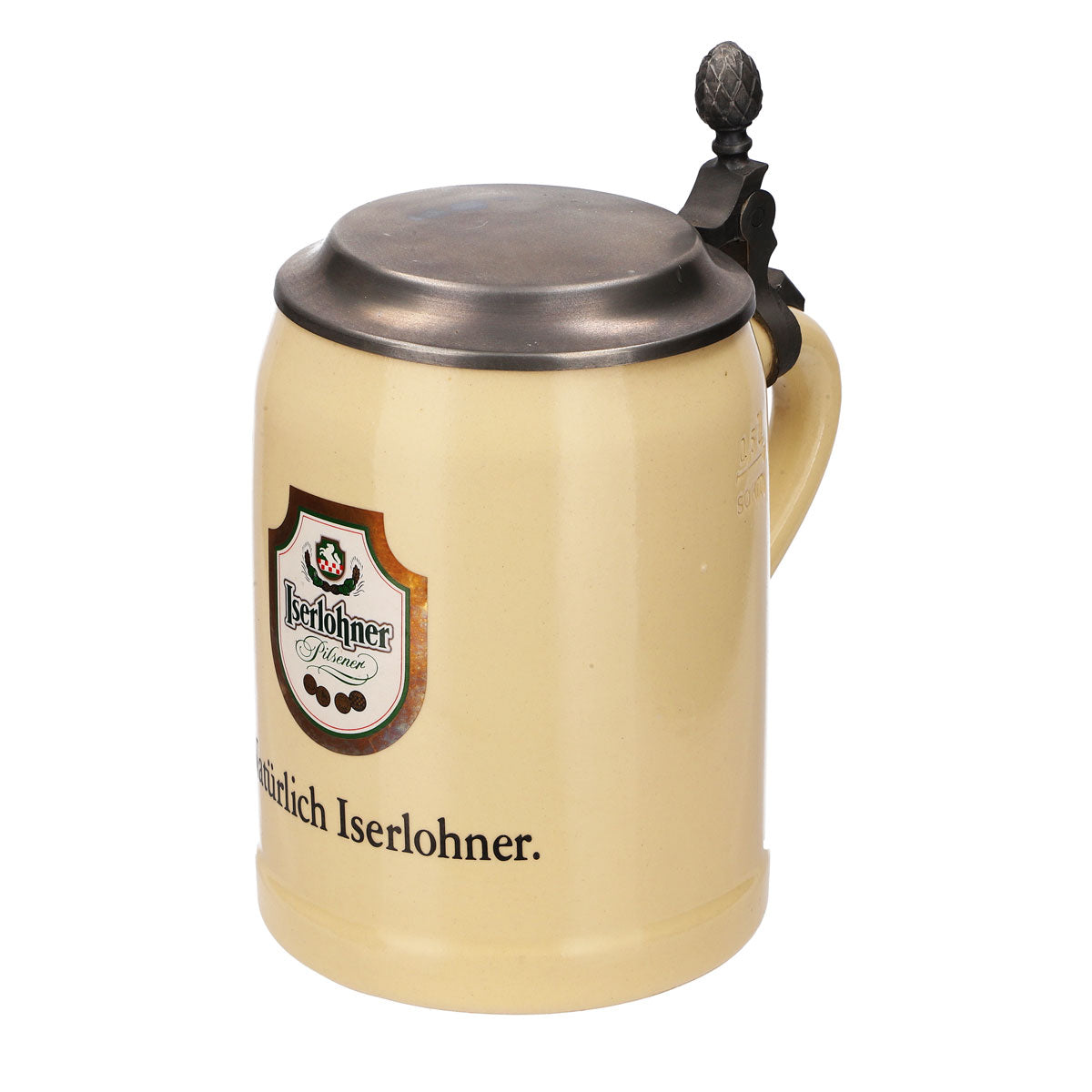 Verre à bière Iserlohner, chope en grès avec couvercle en étain, 0,63 l, chope « Natürlich Iserloh » – Vue 6