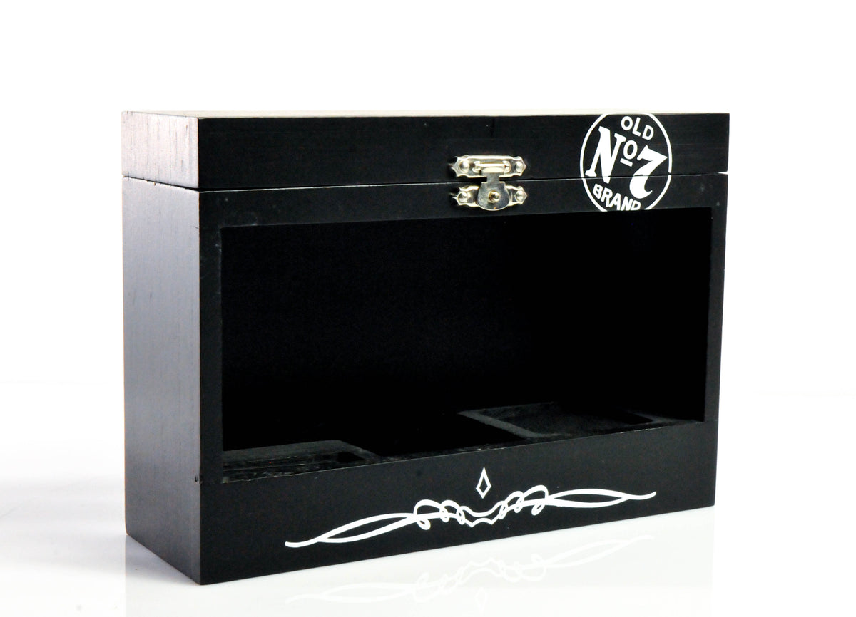 Coffret cadeau Jack Daniels en bois véritable Fine Family, lot de 3 miniatures – Vue 2