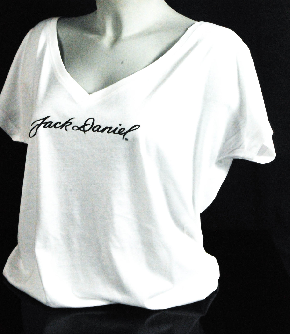 T-shirt Jack Daniels Festival « Jack Daniel » col en V girly blanc taille L