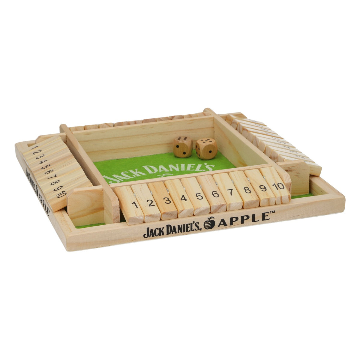 Jeu de société Jack Daniels Whiskey Soirée jeux entre amis Shut the Box Vert pomme – Vue 2