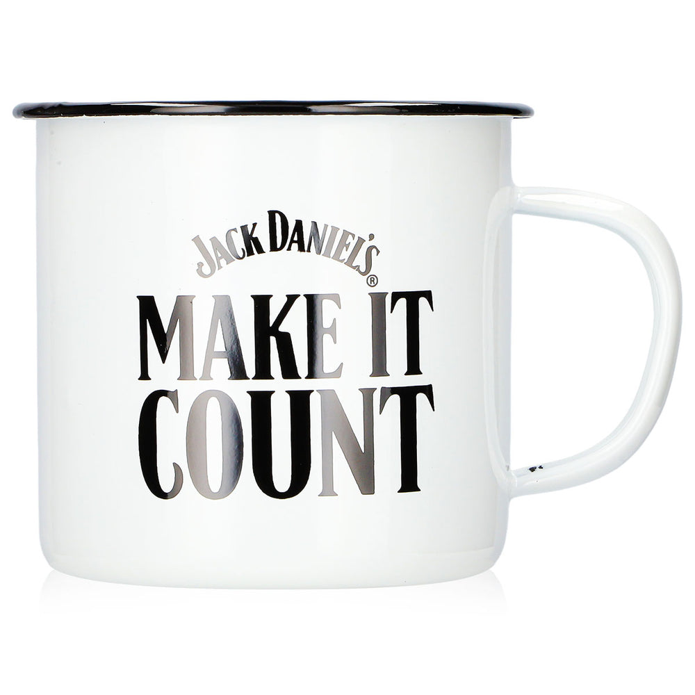 Verre à whisky Jack Daniels 0,54 l, tasse « MAKE IT COUNT » blanche