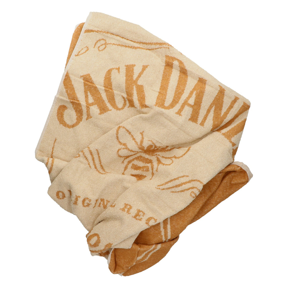 Serviette Jack Daniels Whiskey, marron « Honey », 147 x 70 cm, neuve, tissu mélangé – Vue 2