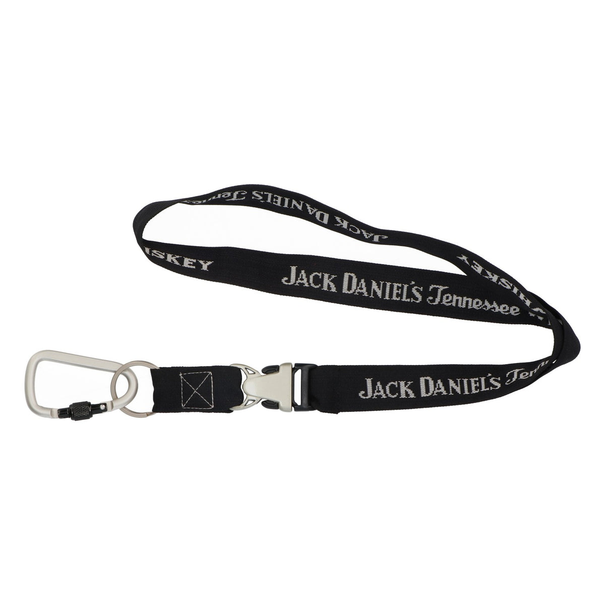 Lanière pour clés Jack Daniels Whiskey Laynard noir mousqueton argenté