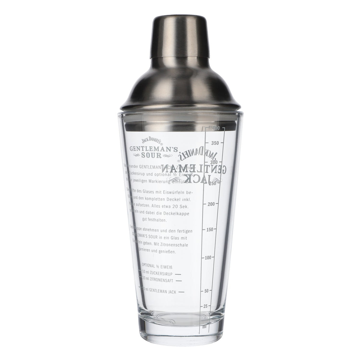 Jack Daniels Whisky Shaker en acier inoxydable / verre Shaker Accessoires de bar 0,4 l – Vue 3