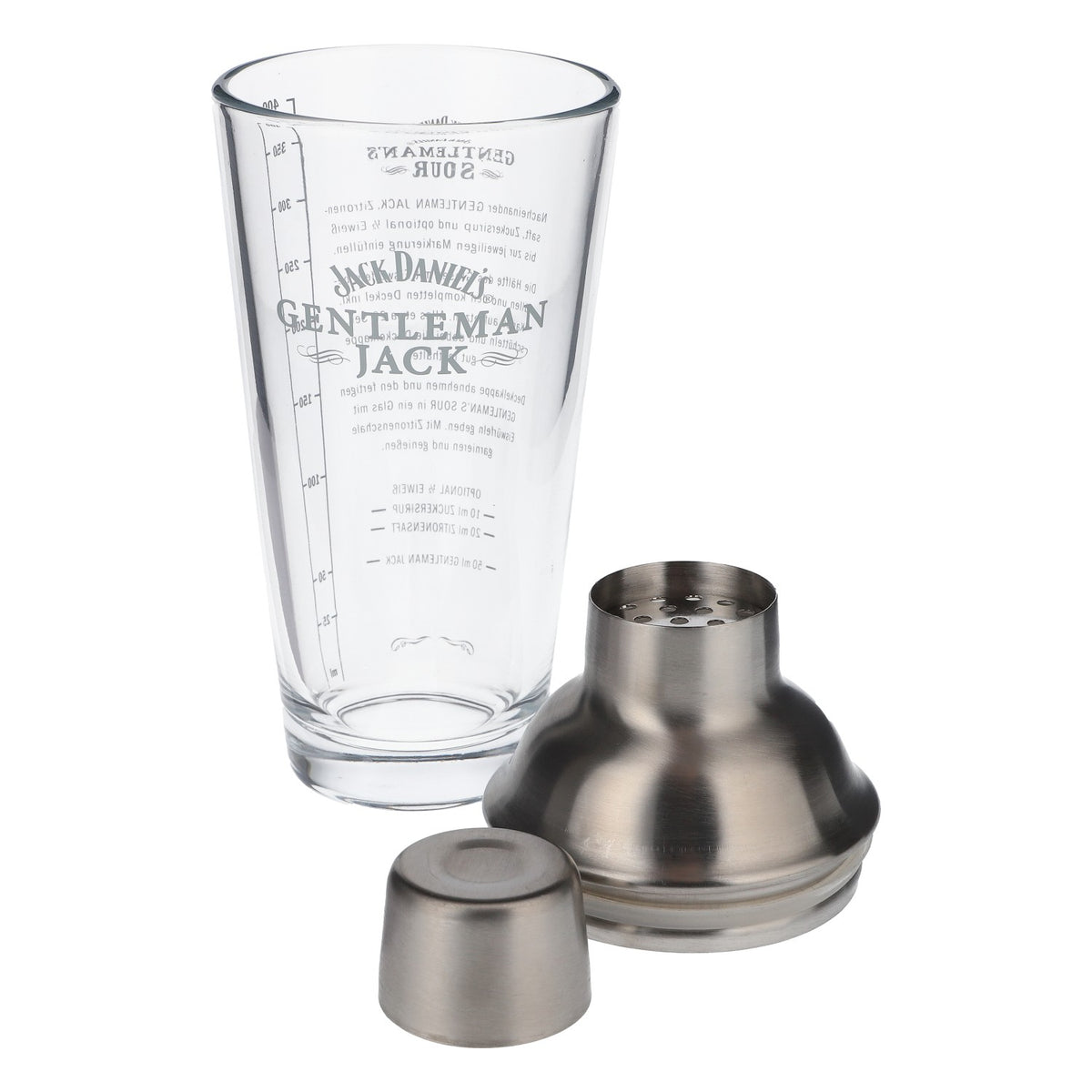 Jack Daniels Whisky Shaker en acier inoxydable / verre Shaker Accessoires de bar 0,4 l – Vue 4