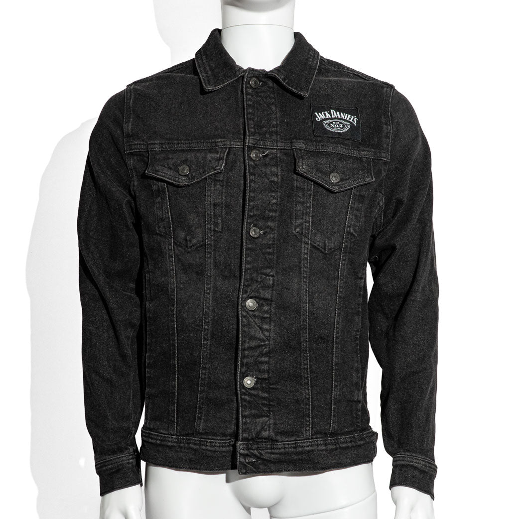 Veste en jean longue Jack Daniels Whisky Men LED Veste de festival n° 7 taille M