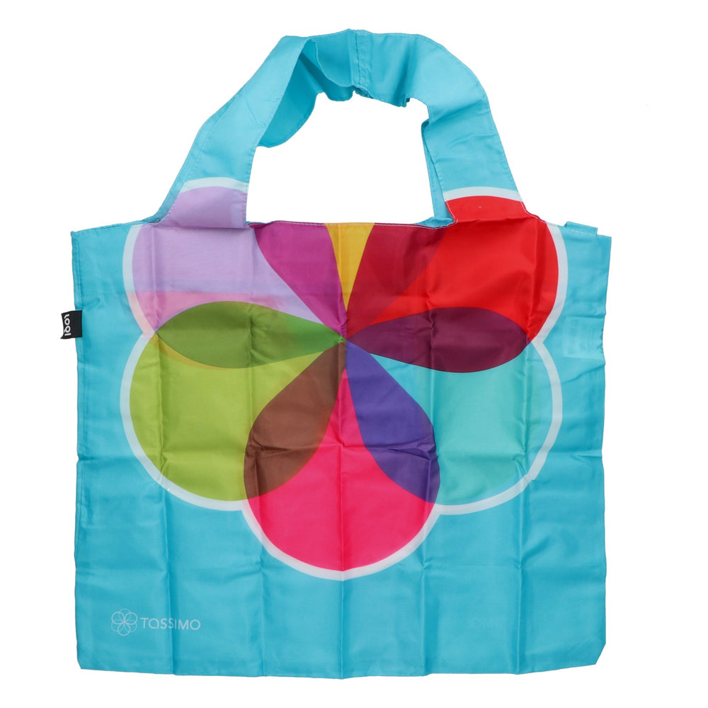 Sac de courses Jacobs LOQI TASSIMO, sac cabas pliable, bleu multicolore, en polyester