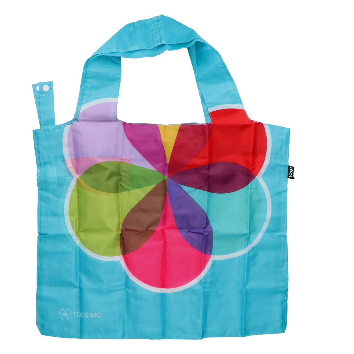 Sac de courses Jacobs LOQI TASSIMO, sac cabas pliable, bleu multicolore, en polyester – Vue 2