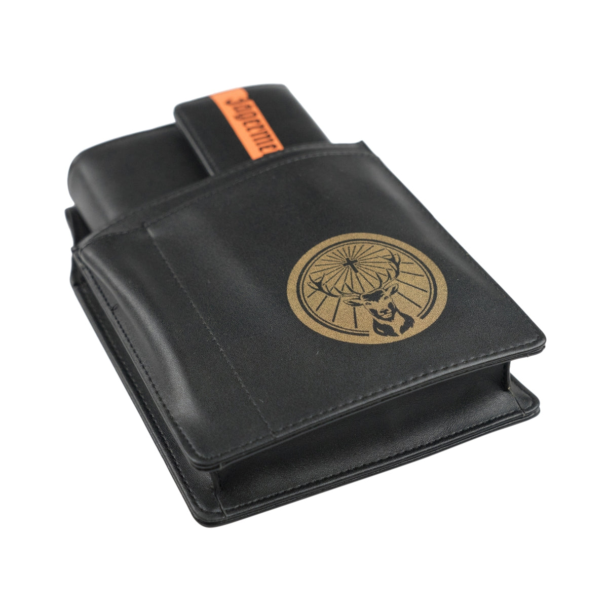 Portefeuille Jägermeister avec étui pour portefeuille, poches pour bloc-notes et stylo, logo doré   nouveau