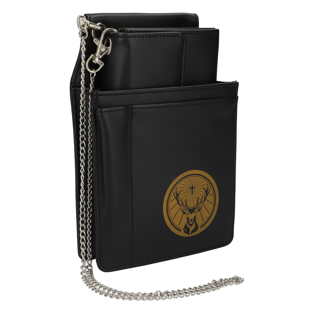 Portefeuille Jägermeister avec étui pour portefeuille, poches pour bloc-notes et stylo, logo doré   nouveau – Vue 2